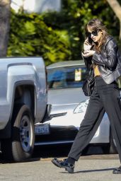 Dakota Johnson Street Style - Cha Cha Matcha in West Hollywood 03/11/2020