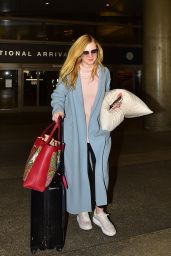 Elle Fanning in Travel Outfit - LAX in LA 02/29/2020