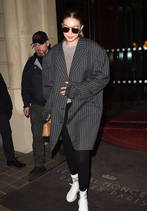 Gigi Hadid - Leaving Her Hotel in Paris 02/28/2020
