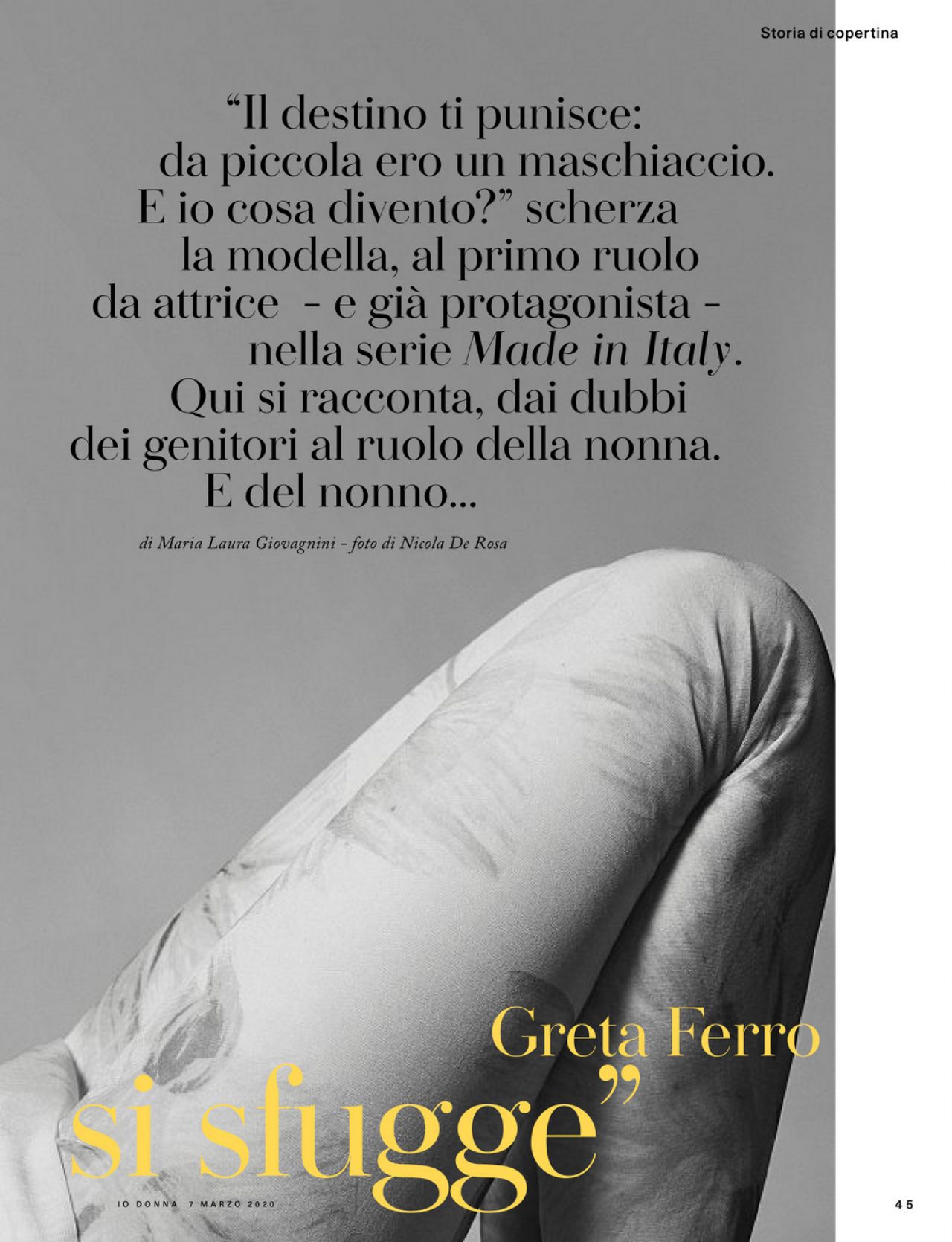 Greta Ferro - Io Donna del Corriere Della Sera 03/07/2020 Issue