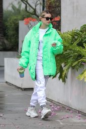 Hailey Bieber Street Style - Cha Cha Matcha in Los Angeles 03/10/2020