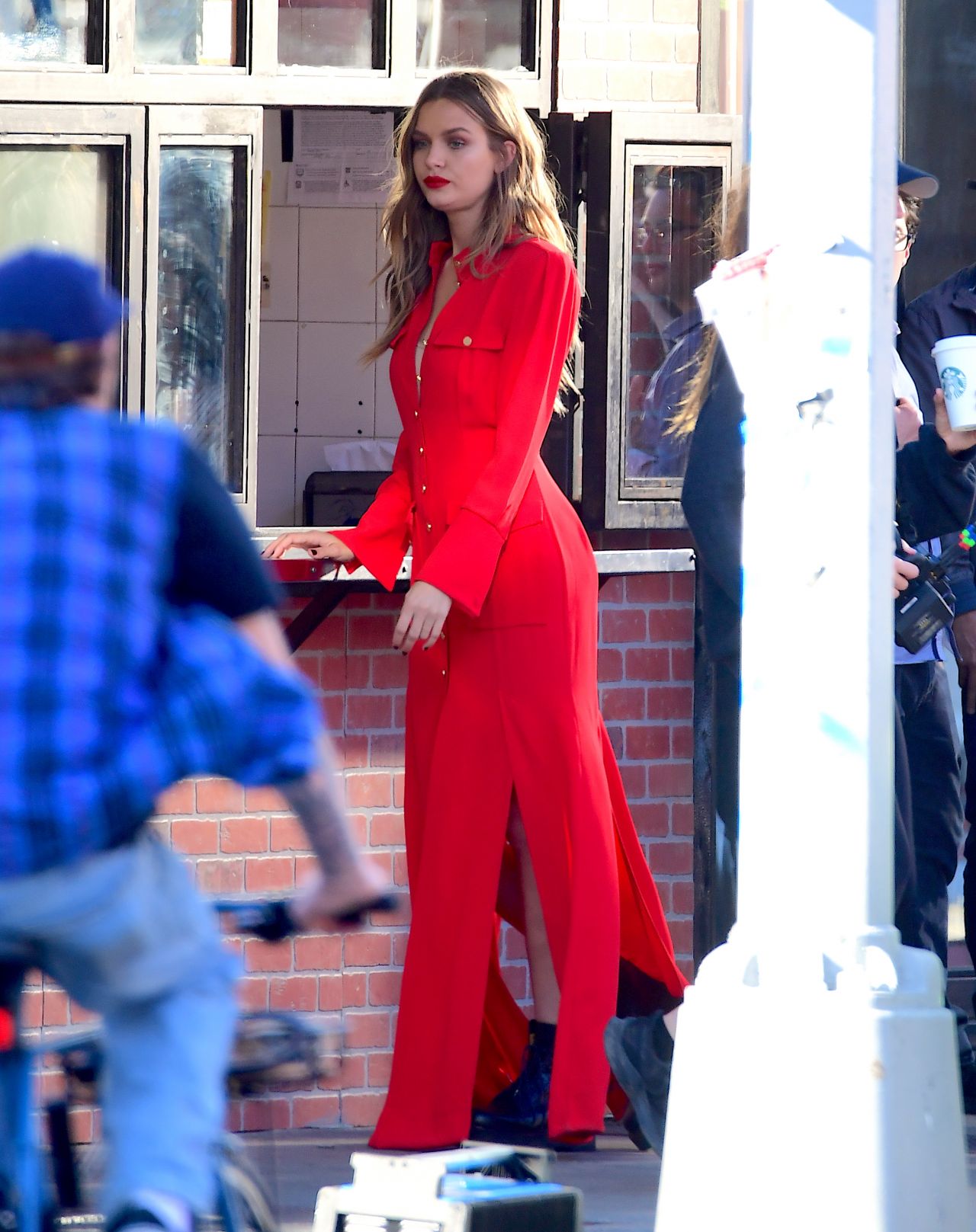 Josephine Skriver - Maybelline Commerical Set in NYC 03/09/2020 ...