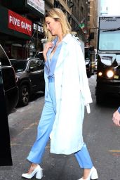 Karlie Kloss in a Pastel Blue Ensemble - NYC 03/06/2020