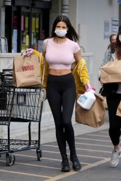 Katie Bell Wearing a Protective Mask and Gloves During the Coronavirus Outbreak 03/24/2020
