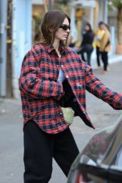 Kendall Jenner in Baggy Plaid Jacket 03/09/2020