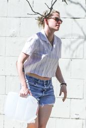 Kristen Stewart in Jeans Shorts - Los Feliz 03/03/2020