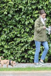 Lily Collins - Takes Her Dog For a Stroll in Beverly Hills 03/10/2020