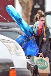Lily James at Whole Foods in London 03/23/2020