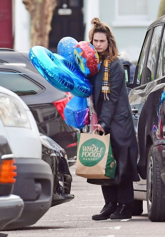 Lily James at Whole Foods in London 03/23/2020