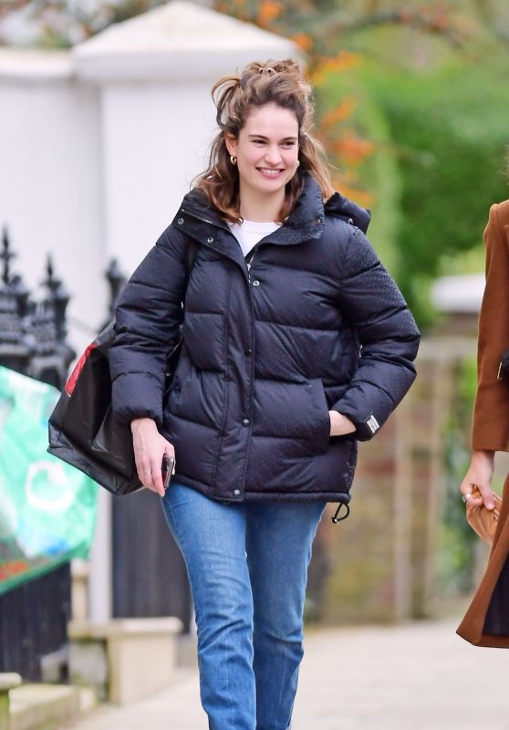 Lily James - Out in North London 03/14/2020