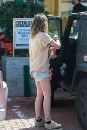 Paris Jackson Leggy in Denim Shorts - Starbucks in Malibu 03/04/2020