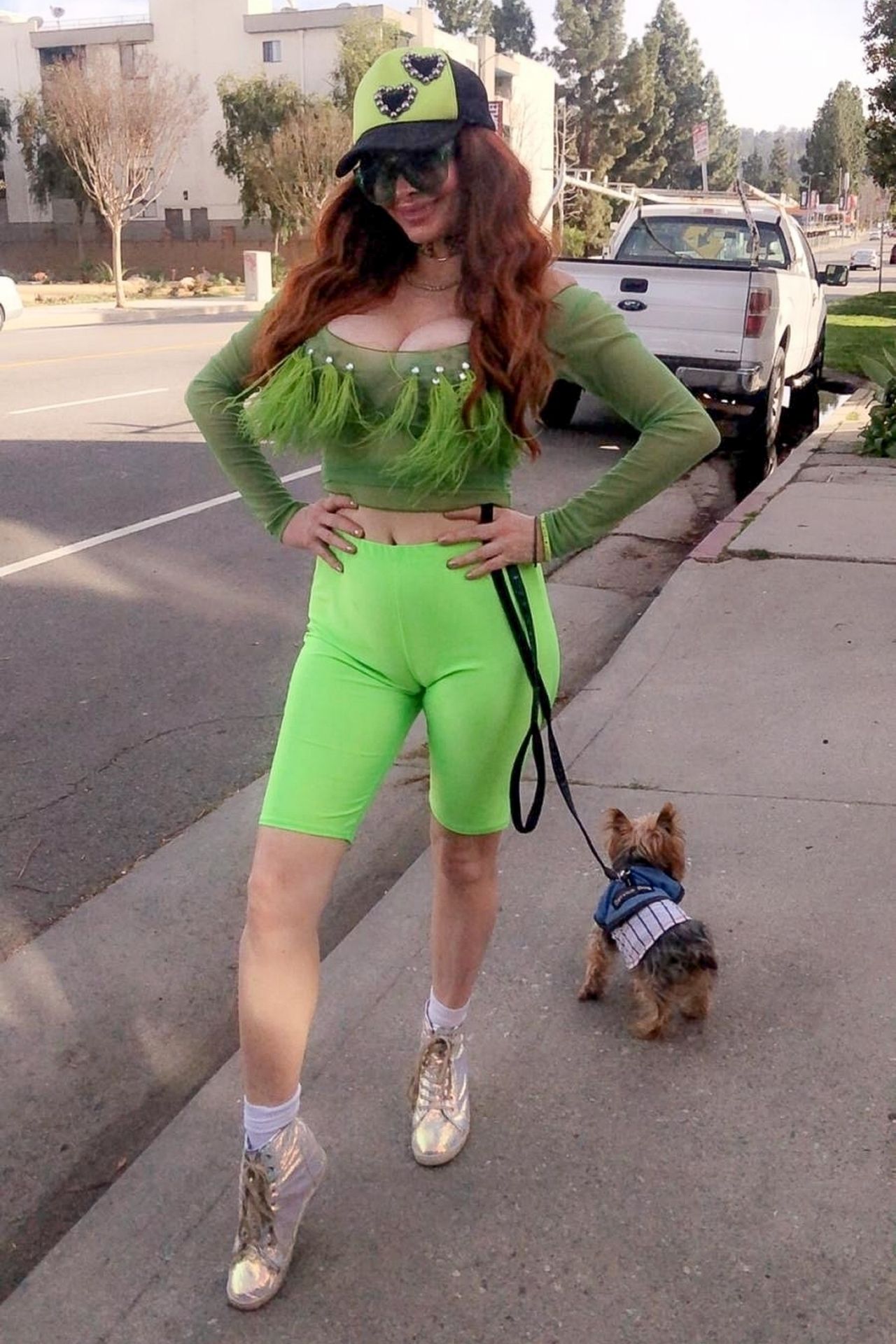 Phoebe Price in a Neon Green Look - Beverly Hills 03/05/2020 • CelebMafia