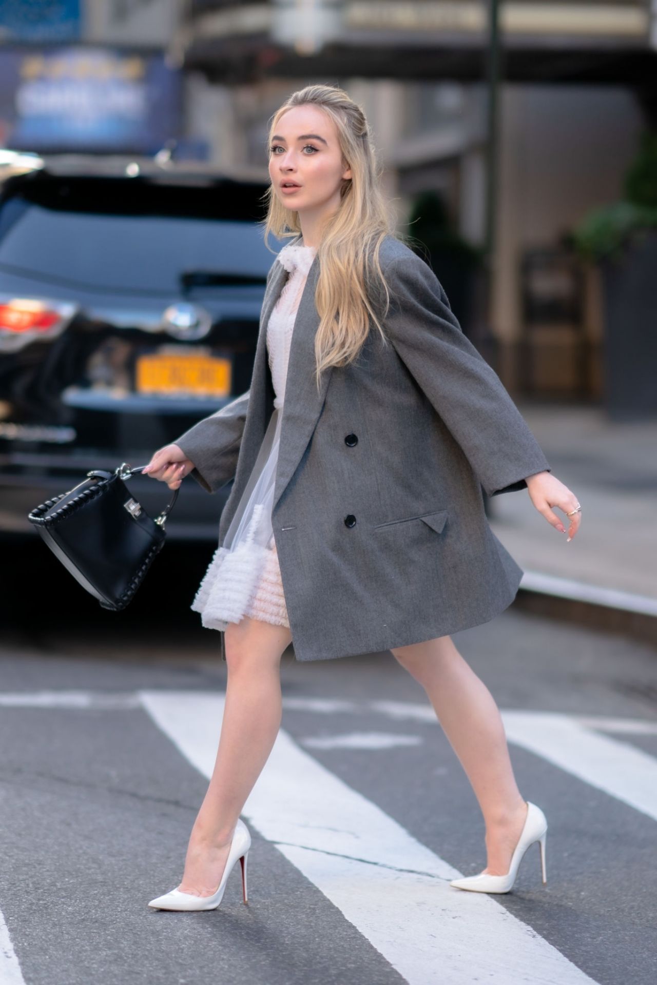 Sabrina Carpenter Cute Style - Midtown New York 03/03/2020.