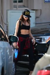 Sarah Hyland - Wears a "WORK BITCH" Trucker Cap in LA 02/29/2020