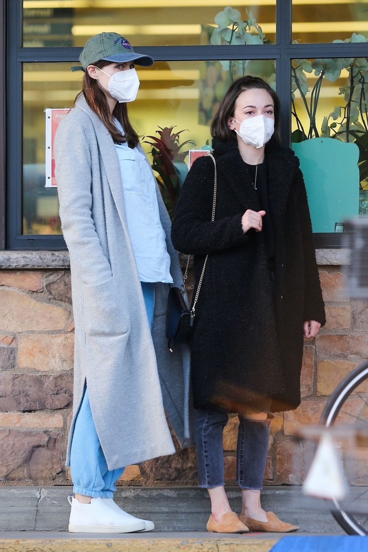 Alexandra Daddario Dons Surgical Mask and Wraps Up in Long Coat 04/02 ...