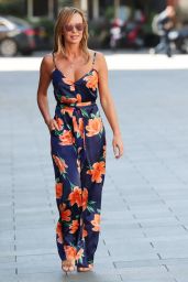 Amanda Holden in a Floral Print Jumpsuit - Leaving the Global Studios in London 04/20/2020