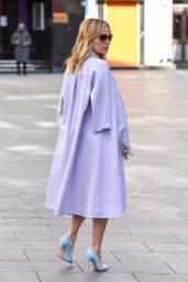 Amanda Holden in a Lilac Coat and Floral Blouse - London 04/14/2020