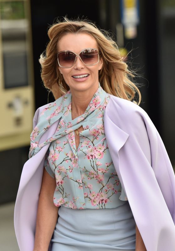 Amanda Holden in a Lilac Coat and Floral Blouse - London 04/14/2020 ...