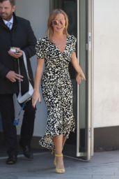 Amanda Holden in a Plunging Black Floral Gown - London 04/22/2020