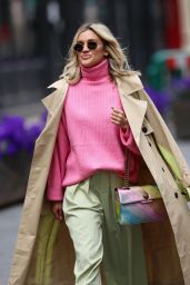 Ashley Roberts in a Pink Jumper and Green Trousers - London 04/29/2020