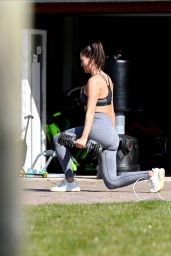 Danielle Lloyd - Working Out in Her Yard in Liverpool 04/05/2020