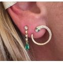 Elizabeth Sayles Diamond and Emerald Coiled Snake Earrings