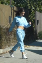 Emily Ratajkowski Wearing Baby Blue Sweats - Los Angeles 04/11/2020