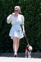 Kate Mara Wears Floral Face Mask and Summer Dress - Los Feliz 04/27/2020