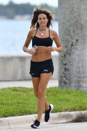 Kelly Bensimon in a Bra Top and Shorts - Jogs in Palm Beach 04/07/2020