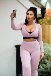 Lauren Goodger in Tiny Crop-Top and Leggings - Out for a Morning Run 04/23/2020 