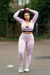 Lauren Goodger in Tiny Crop-Top and Leggings - Out for a Morning Run 04/23/2020 