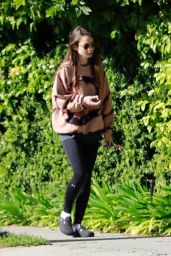 Lily Collins in Leggings - Taking a Walk in Beverly Hills 04/07/2020