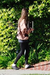 Lily Collins in Leggings - Taking a Walk in Beverly Hills 04/07/2020