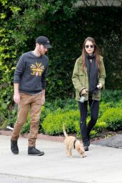 Lily Collins - Walking Her Dog in Beverly Hills 04/08/2020