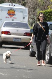 Lucy Hale - Walking Her Dog Elvis in Los Angeles 04/01/2020