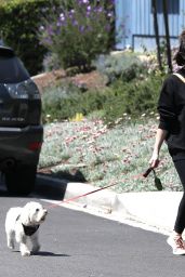 Lucy Hale - Walking Her Dog Elvis in Los Angeles 04/01/2020