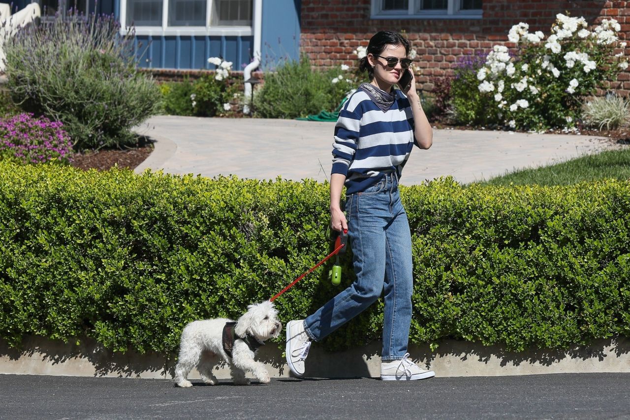 Lucy Hale - Walking Her Dog in Studio City 04/21/2020 • CelebMafia