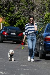 Lucy Hale - Walking Her Dog in Studio City 04/21/2020