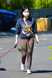 Lucy Hale - Walking Her Dog in Studio City 04/22/2020