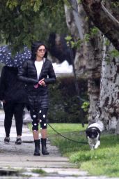Nina Dobrev - Take Her Dog Out For a Walk in LA 04/09/2020