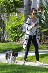 Nina Dobrev - Walking Her Dog in LA 04/07/2020