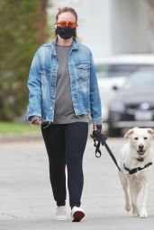 Olivia Wilde - Walking Her Dog in LA 04/05/2020