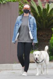 Olivia Wilde - Walking Her Dog in LA 04/05/2020