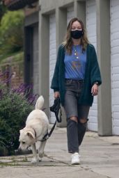 Olivia Wilde - Walking Her Dog in LA 04/12/2020