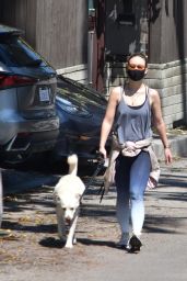 Olivia Wilde Wearing a Protective Face Mask - Walking Her Dog in Los Feliz 04/11/2020