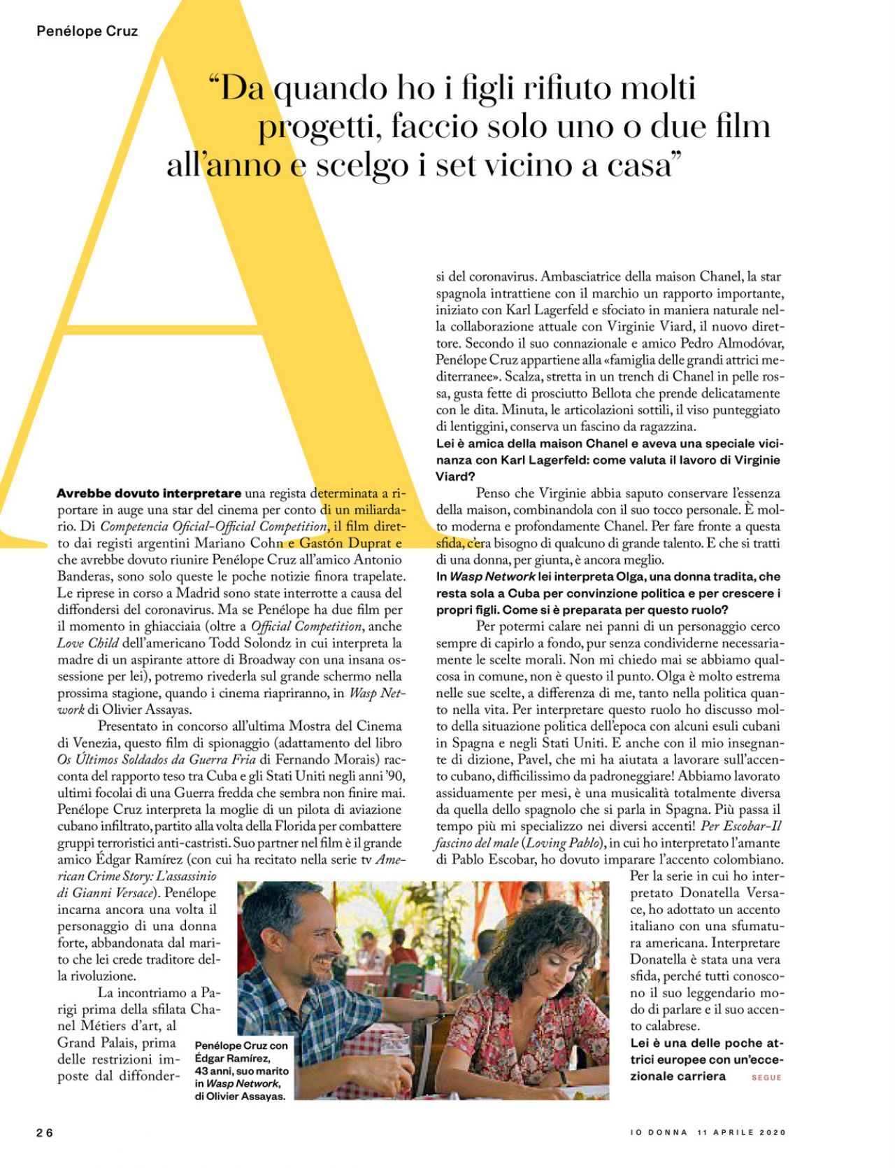 Penélope Cruz - Io Donna del Corriere della Sera 04/11/2020 Issue ...