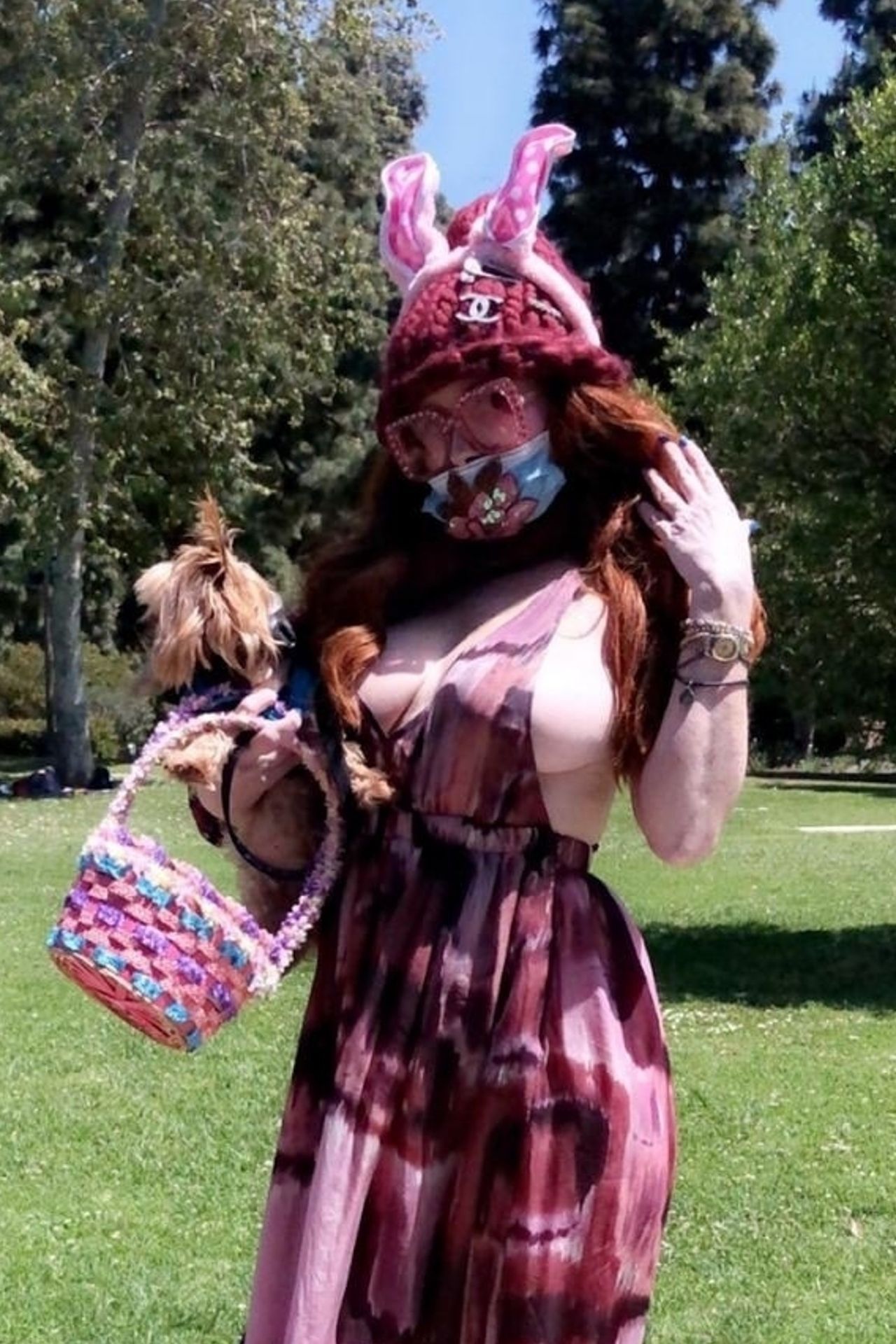 Phoebe Price Wears A Face Mask Gets Ready To Celebrate Easter In West