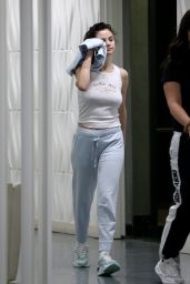 Selena Gomez in White Tank Top and Sweatpants - Los Angeles 04/01/2020