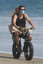 Sofia Richie and Scott Disick - Riding a Motorbike on the Beach 04/23/2020