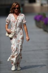 Amanda Holden in a Cream Floral Summer Dress and Comfy Shoes 05/18/2020